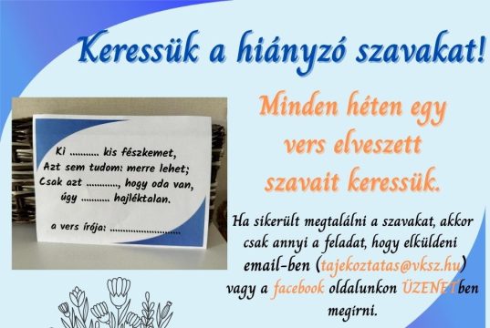 Új rejtvényünk! Várjuk a megfejtéseket július 07-ig!…