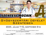 Gyógyszertári ügyelet rendje Szentesen…