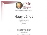 Fesztiváldíjat vett át Nagy János orgonaművész…