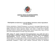 Szentes Város Önkormányzatának közleménye…