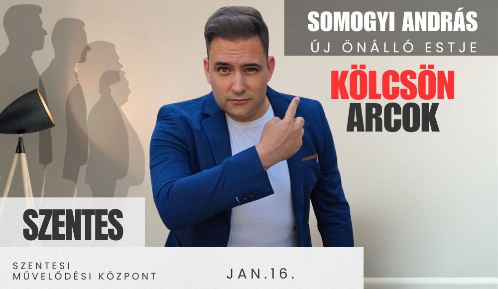 Szeretettel várunk mindenkit Somogyi András Kölcsön Arcok című ÚJ önálló estjére…