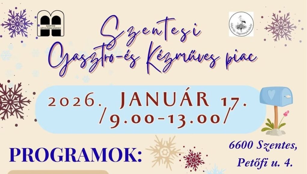 Minden családot szeretettel várunk a Szentesi Gasztro és Kézműves Piacra január …
