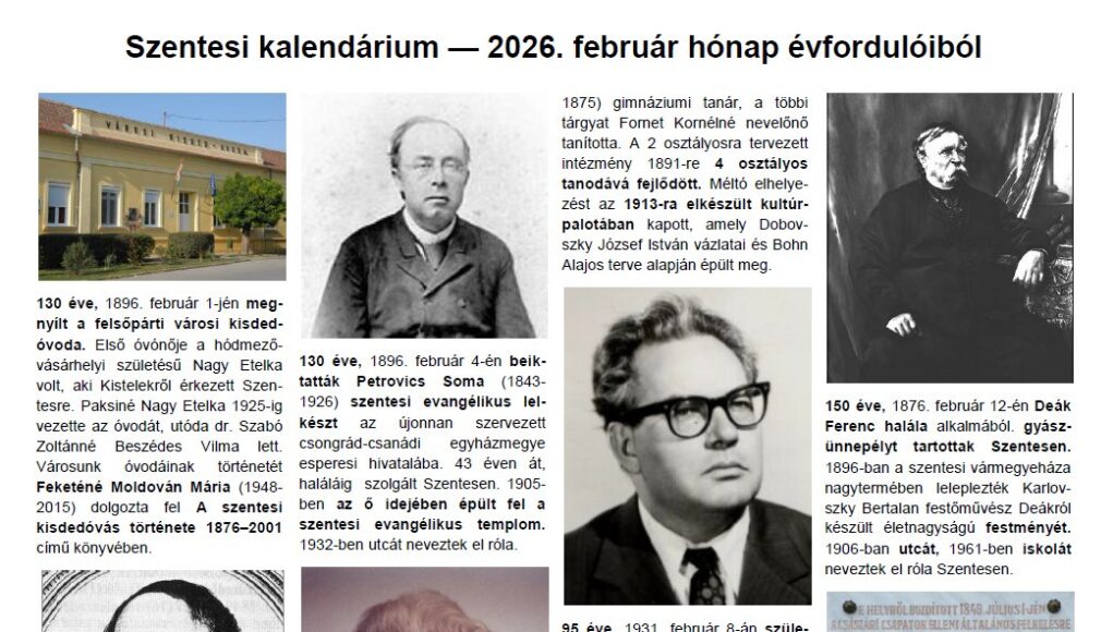 Jeles februári évfordulók, Tímár Ferenc összeállításában. A kalendáriumot megtal…