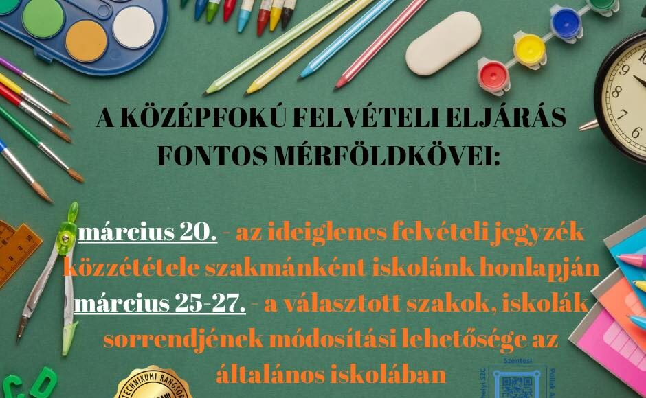 Az iskolánkba felvételizők figyelmébe ajánljuk az alábbi információkat! A felvét…