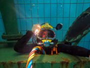 Sisakos munkabúvár képzés a búvárbázison…