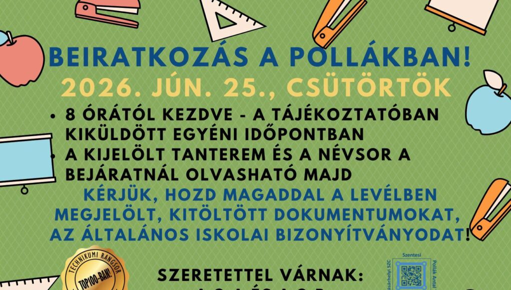 Csütörtökön beiratkozás a Pollákban!…