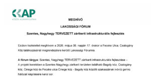 MEGHÍVÓ LAKOSSÁGI FÓRUMRA - Nagyhegy TERVEZETT zártkerti infrastrukturális fejlesztés