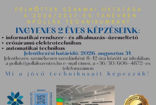 Ingyenes szakmaszerzési lehetőség a Pollákban! Nem sikerült az egyetemi felvétel…