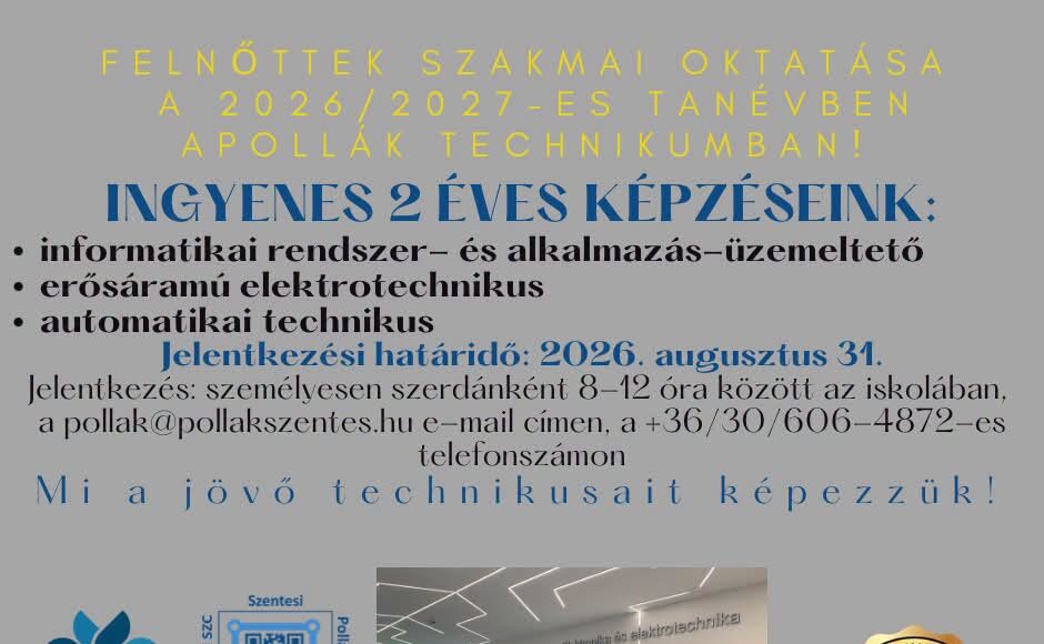 Ingyenes szakmaszerzési lehetőség a Pollákban! Nem sikerült az egyetemi felvétel…