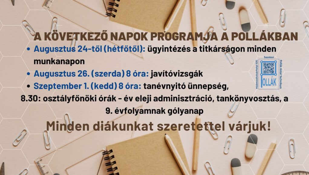 Kedves Diákjaink! Így tervezzétek a következő időszakot, de közben még pihenjete…