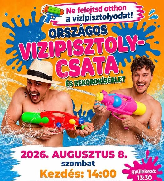 Ma 14 órától Országos Vízipisztoly-csata a Szentesi Sport- és Üdülőközpontban is…