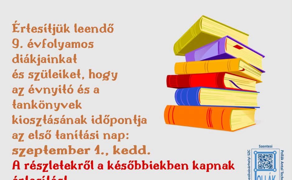 Új diákjaink figyelmébe ajánljuk!…