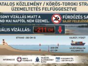 A Körös-toroki strand üzemeltetésének szüneteltetése a rendkívüli alacsony vízál…