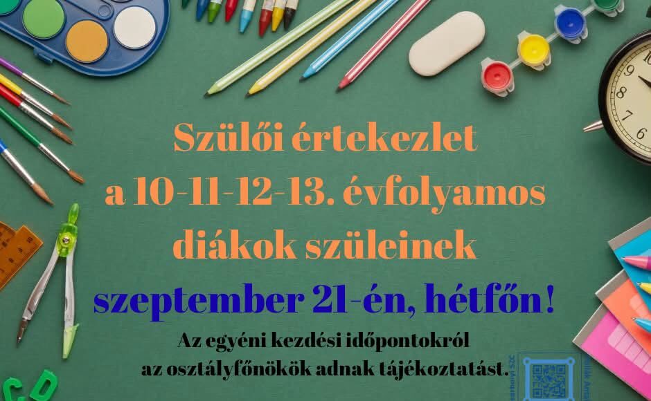Szeretettel hívjuk és várjuk a kedves szülőket a tanév első értekezletére, melye…