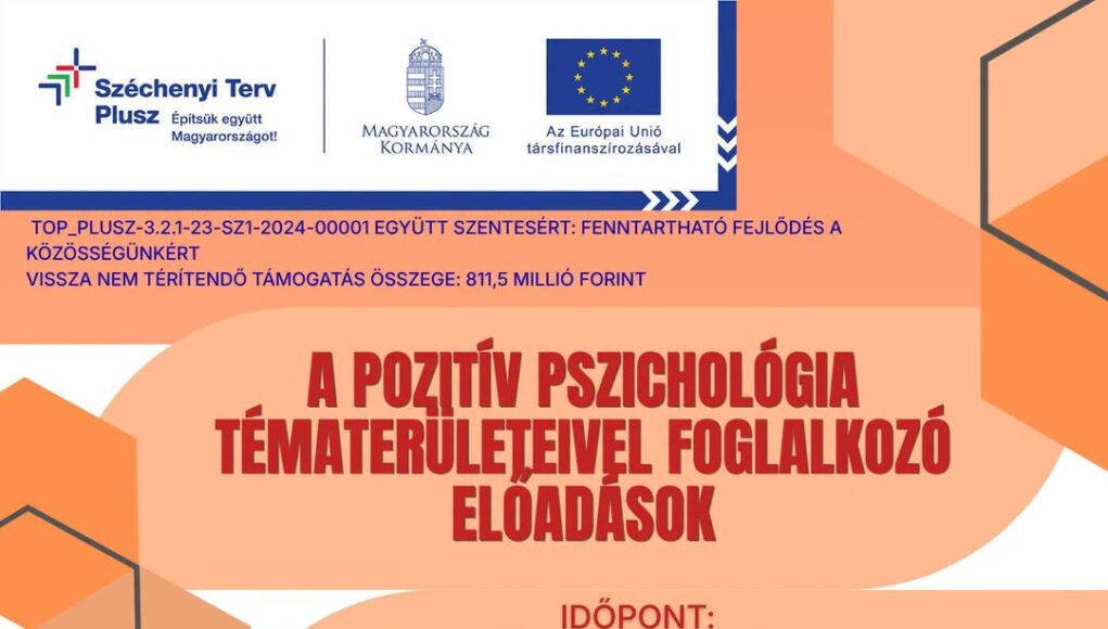 A pozitív pszichológia tématerületeivel foglalkozó előadások…