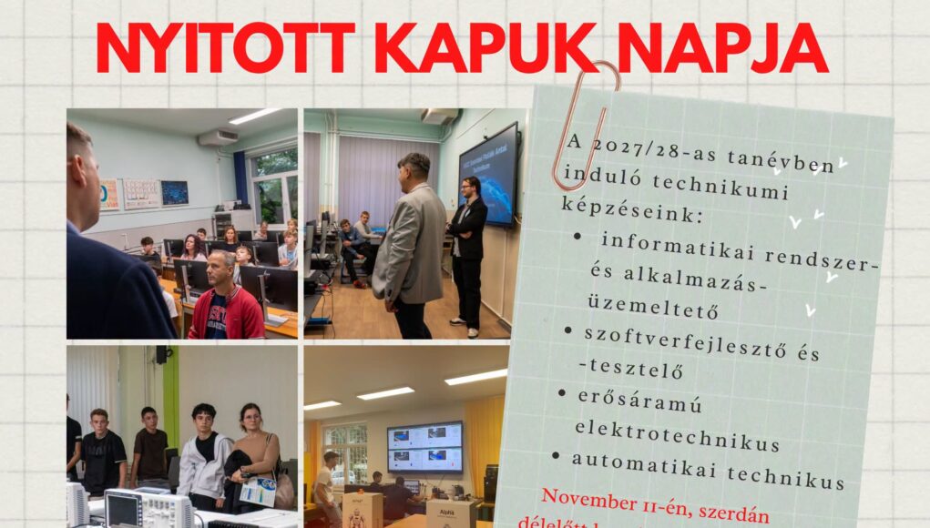 Következő pályaorientációs rendezvényünk a november 11-ei Nyitott Kapuk Napja, a…